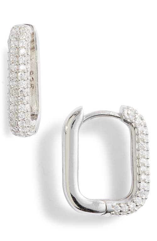 SHYMI Pavé Box Hoop Earrings in Silver at Nordstrom