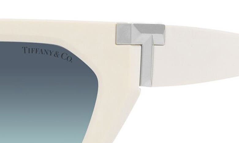 Tiffany & Co T-logo Propionate Plastic Cat-eye Sunglasses In Milky Ivory