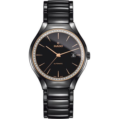 Rado True Diamond Ceramic Bracelet Watch, 40mm