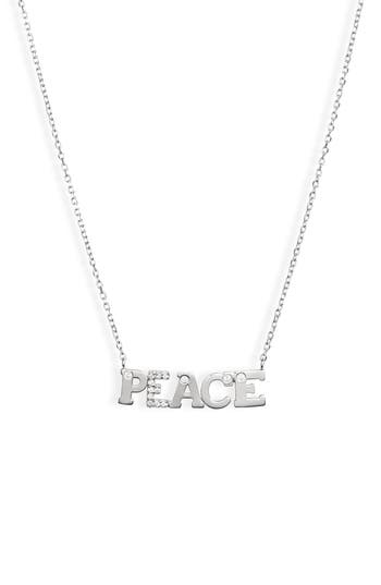 Anzie Love Letter Peace Pendant Necklace In Silver/sapphire