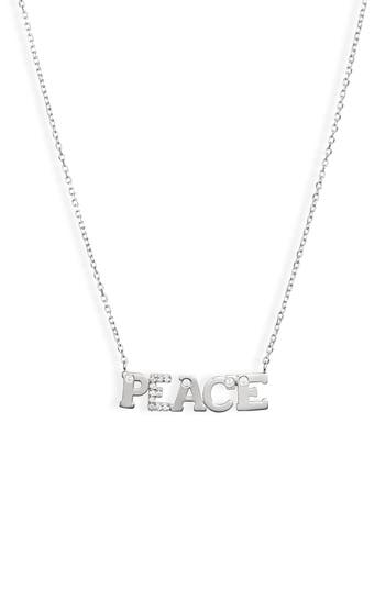 Shop Anzie Love Letter Peace Pendant Necklace In Silver/sapphire