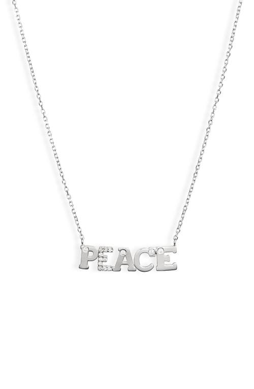 Anzie Love Letter Peace Pendant Necklace In Silver/sapphire