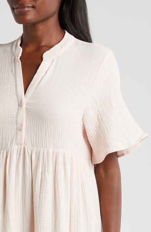 Shop Papinelle Ashley Textured Cotton Nightgown In Shell