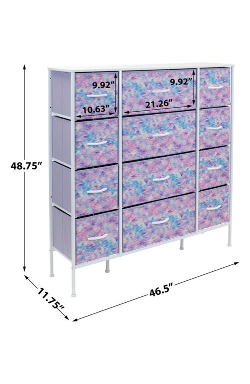 Shop Sorbus 12-drawer Dresser Chest In Tie Dye Purple