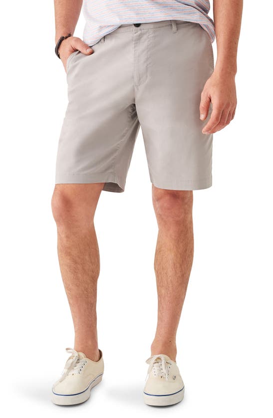 Shop Faherty Movement Organic Cotton Blend Chino Shorts In Fossil