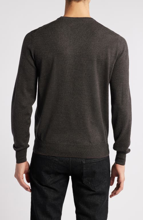 Shop Canali Mélange Wool Sweater In Brown