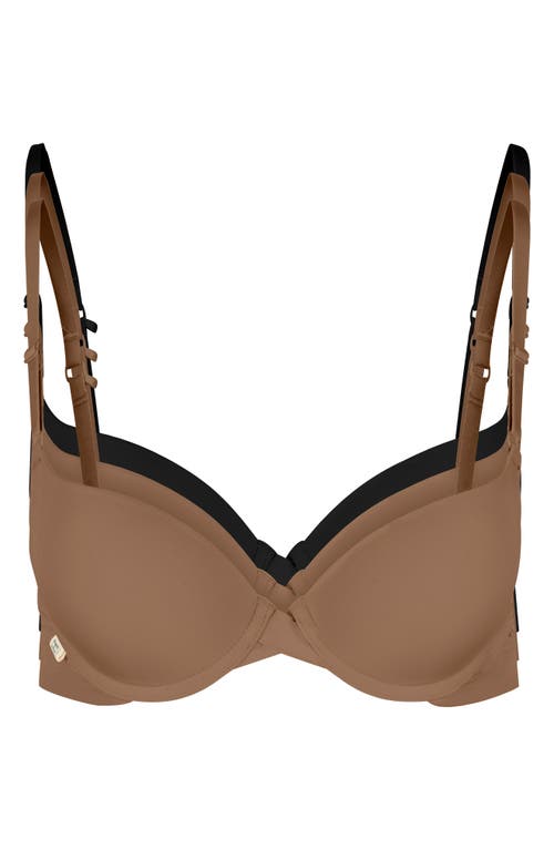 Harper Wilde The Boost Assorted 3-Pack Underwire Push-Up Bras in Brown