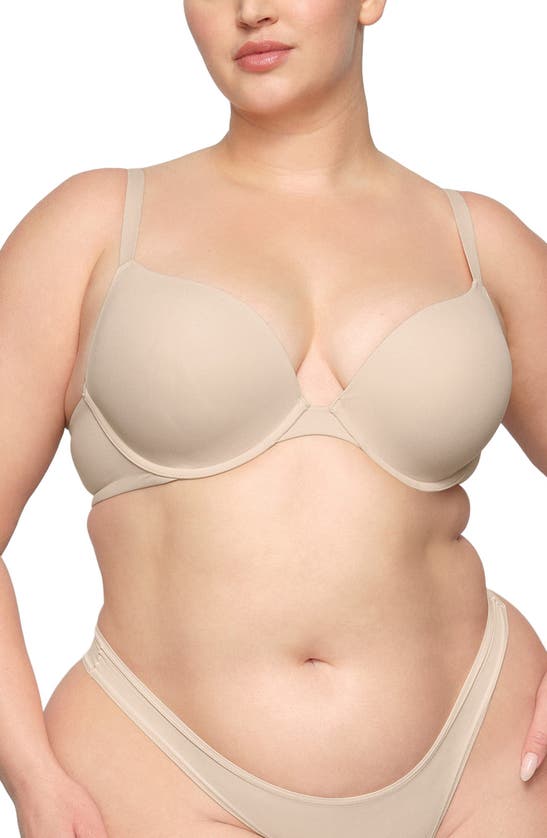 Shop Skims Fits Everybody Push-up Demi Bra In Sand