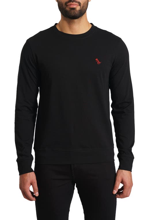 Jared Lang T-rex Embroidered Long Sleeve T-shirt In Black