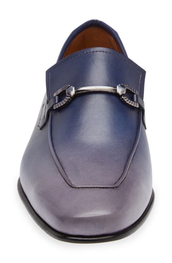 Shop Mezlan Brunello Horsebit Loafer In Pearl Grey/ Navy