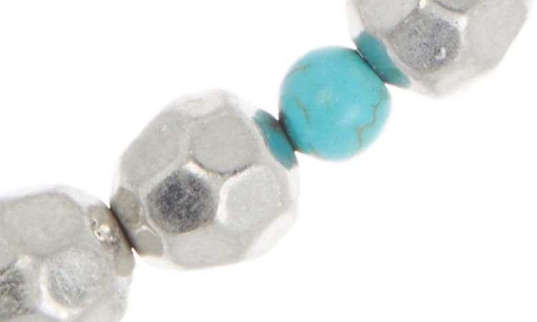 Shop Melrose And Market Reconstituted Turquoise Beaded Necklace In Turquoise- Rhodium