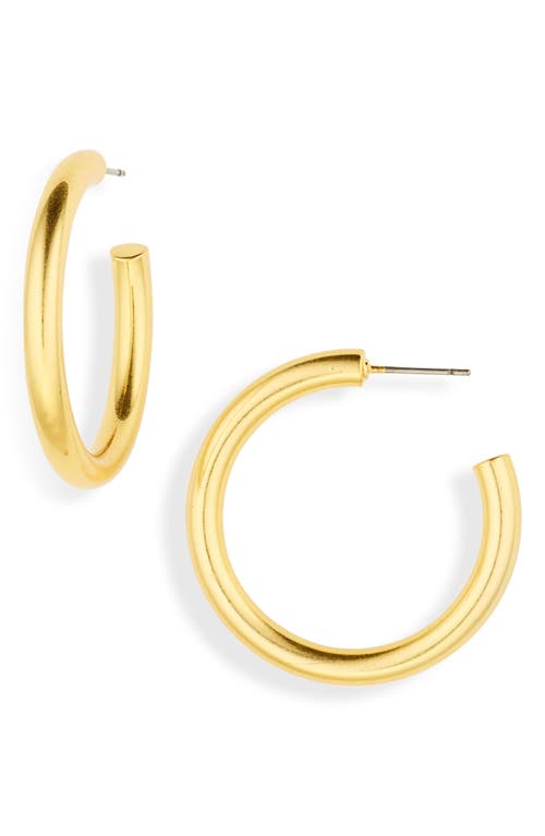 Chunky Medium Hoop Earrings in Vintage Gold