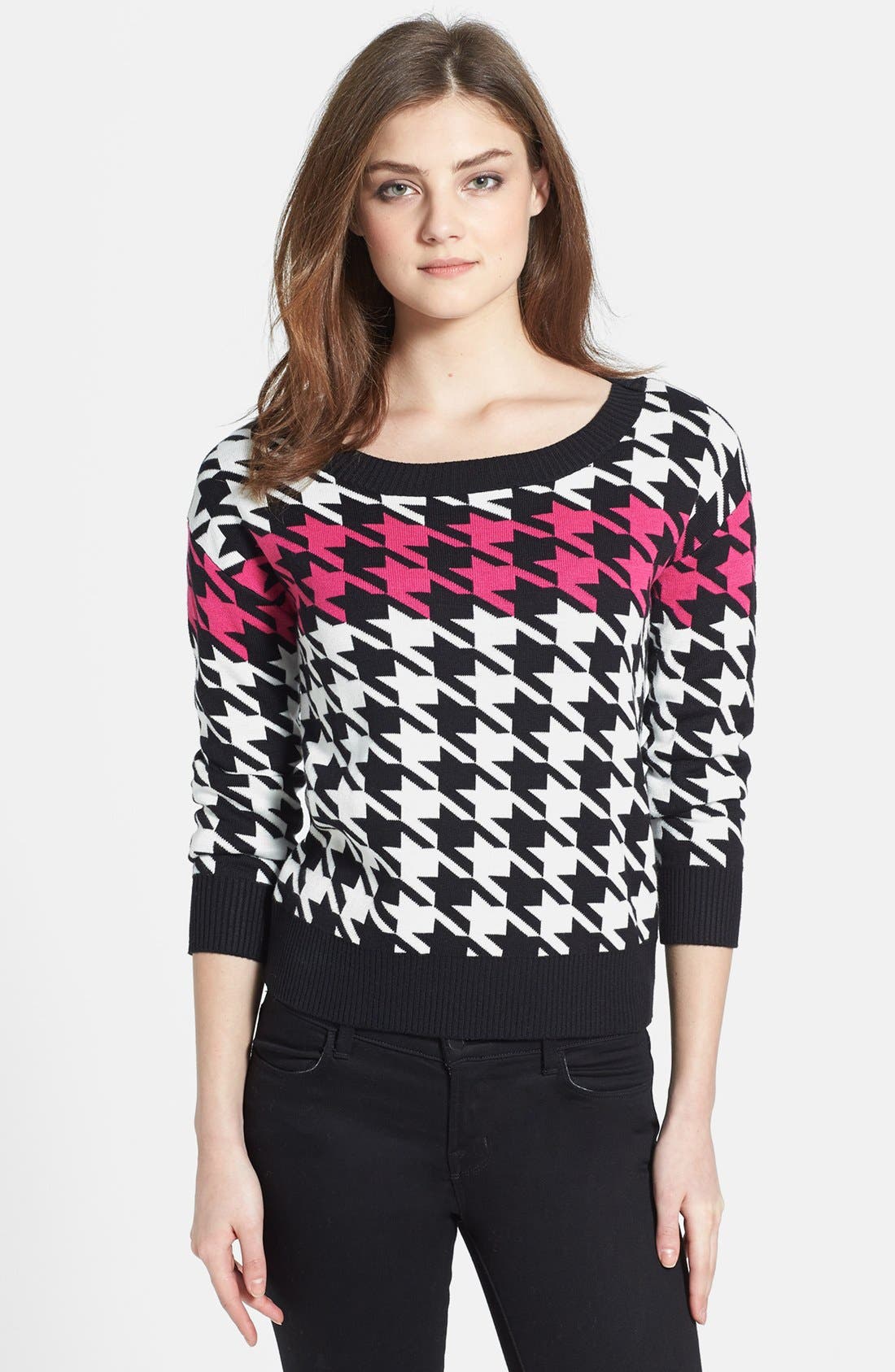 Anne Klein Houndstooth Sweater Nordstrom