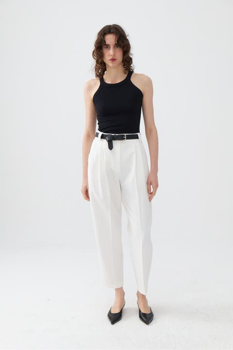 Luxe Plissé Pleated High-Waisted Pants & Top