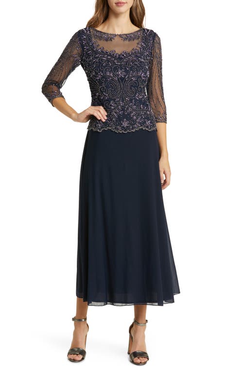 Pisarro Nights Beaded Cocktail Dress Navy 410 at Nordstrom, P