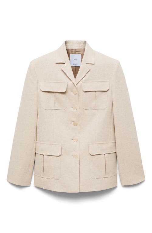 Shop Mango Patrizia Jacket In Light Beige