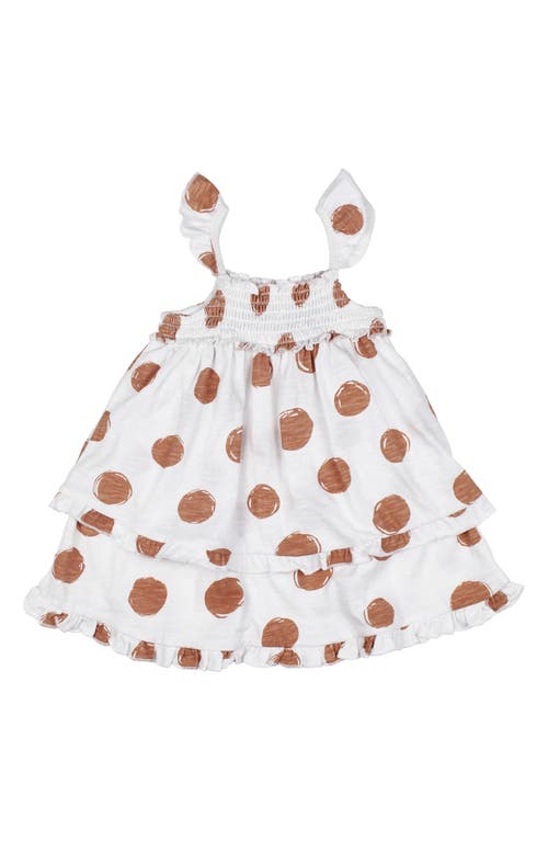 L'Ovedbaby Smocked Slub Organic Cotton Jersey Dress Adobe Dot at Nordstrom,