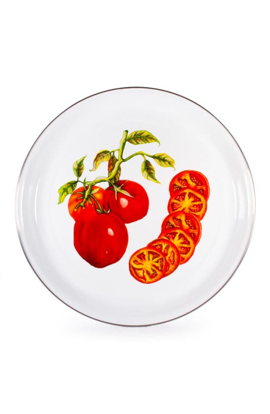 Golden Rabbit Enamelware Enameled Serving Tray In Tomatoes