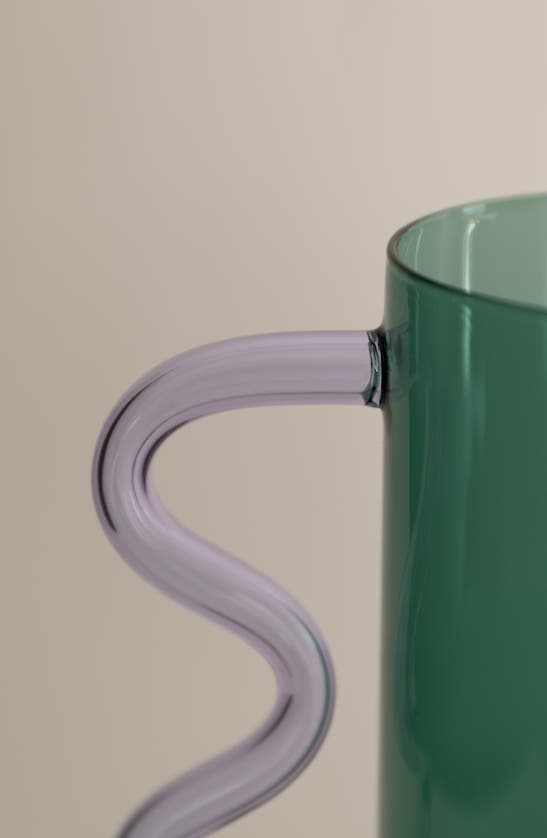 Shop Sophie Lou Jacobsen Wave Pitcher In Teal W/ Lilac