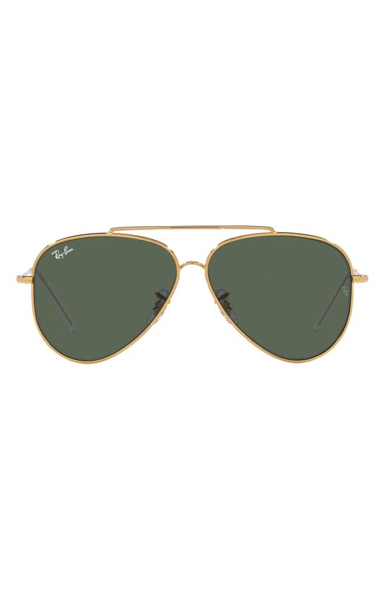 Shop Ray Ban Ray-ban Reverse 62mm Oversize Aviator Sunglasses In Gold Flash