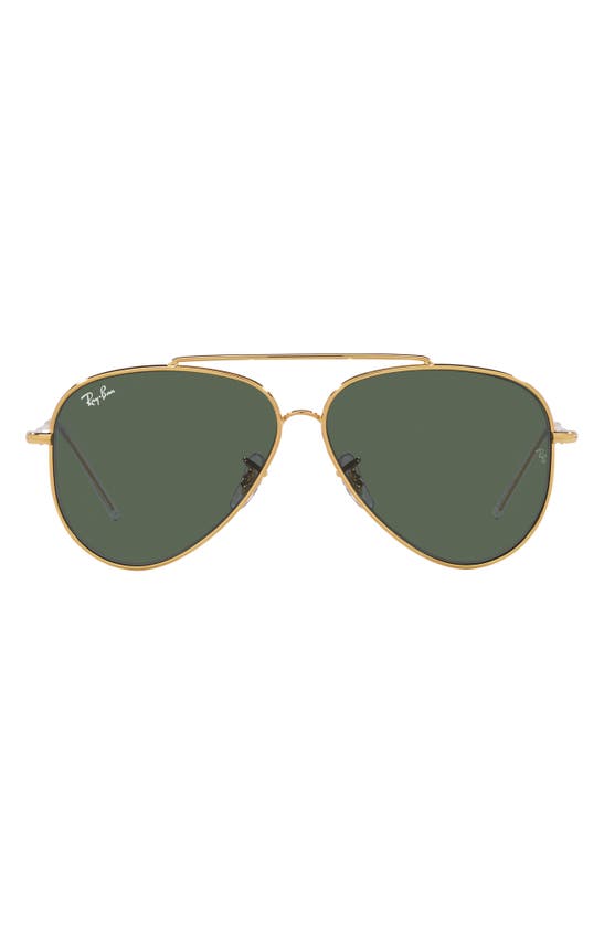 Ray Ban Reverse 62mm Oversize Aviator Sunglasses In Gold Flash