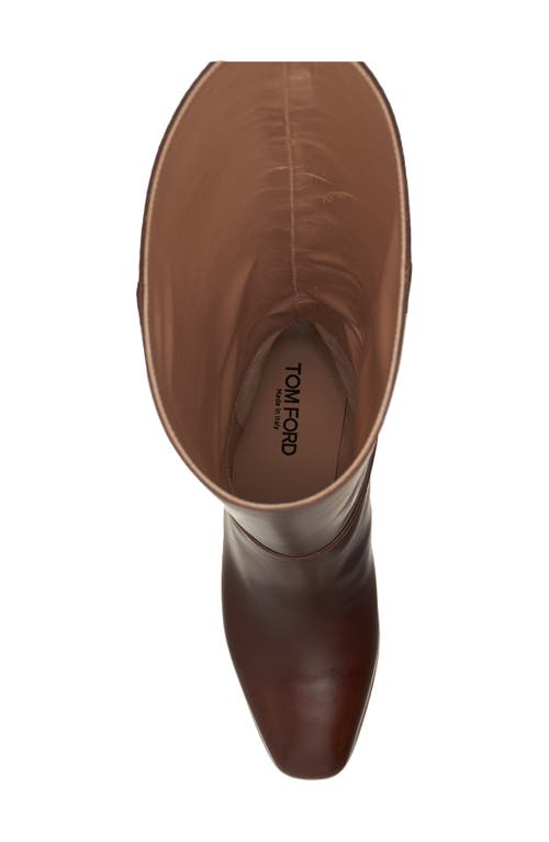 Tom Ford Whitney Knee High Boot In Saddle Brown