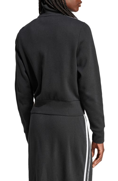 Adidas Originals Firebird Zip Jacket With Ribbed Collar And Pockets In Black