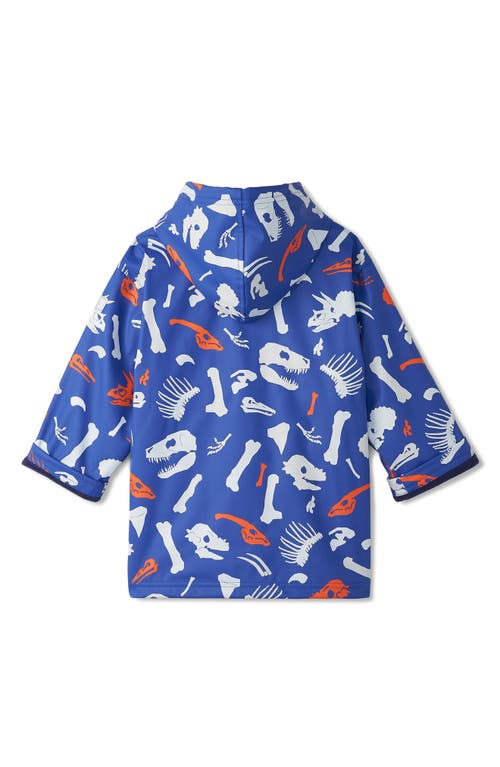 Shop Hatley Kids' Waterproof Dino Fossils Zip Jacket In Blue