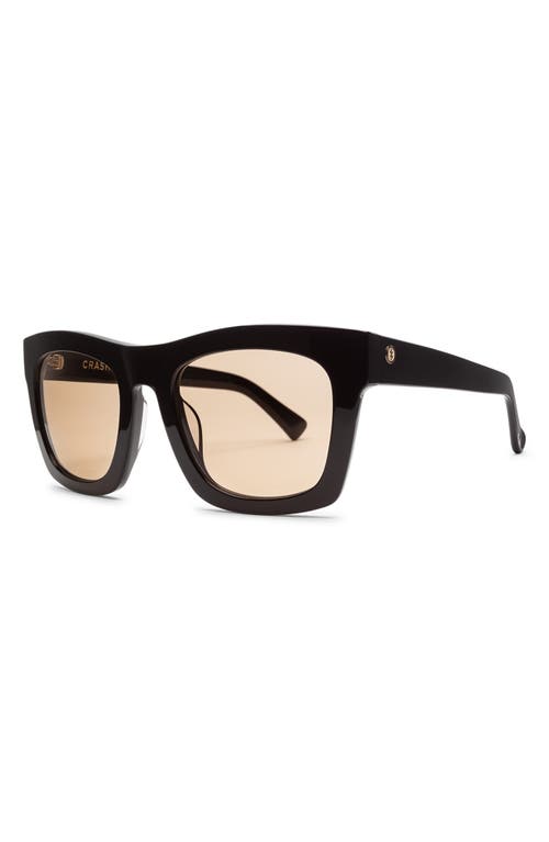 Shop Electric 'crasher' 53mm Retro Sunglasses In Gloss Black/amber