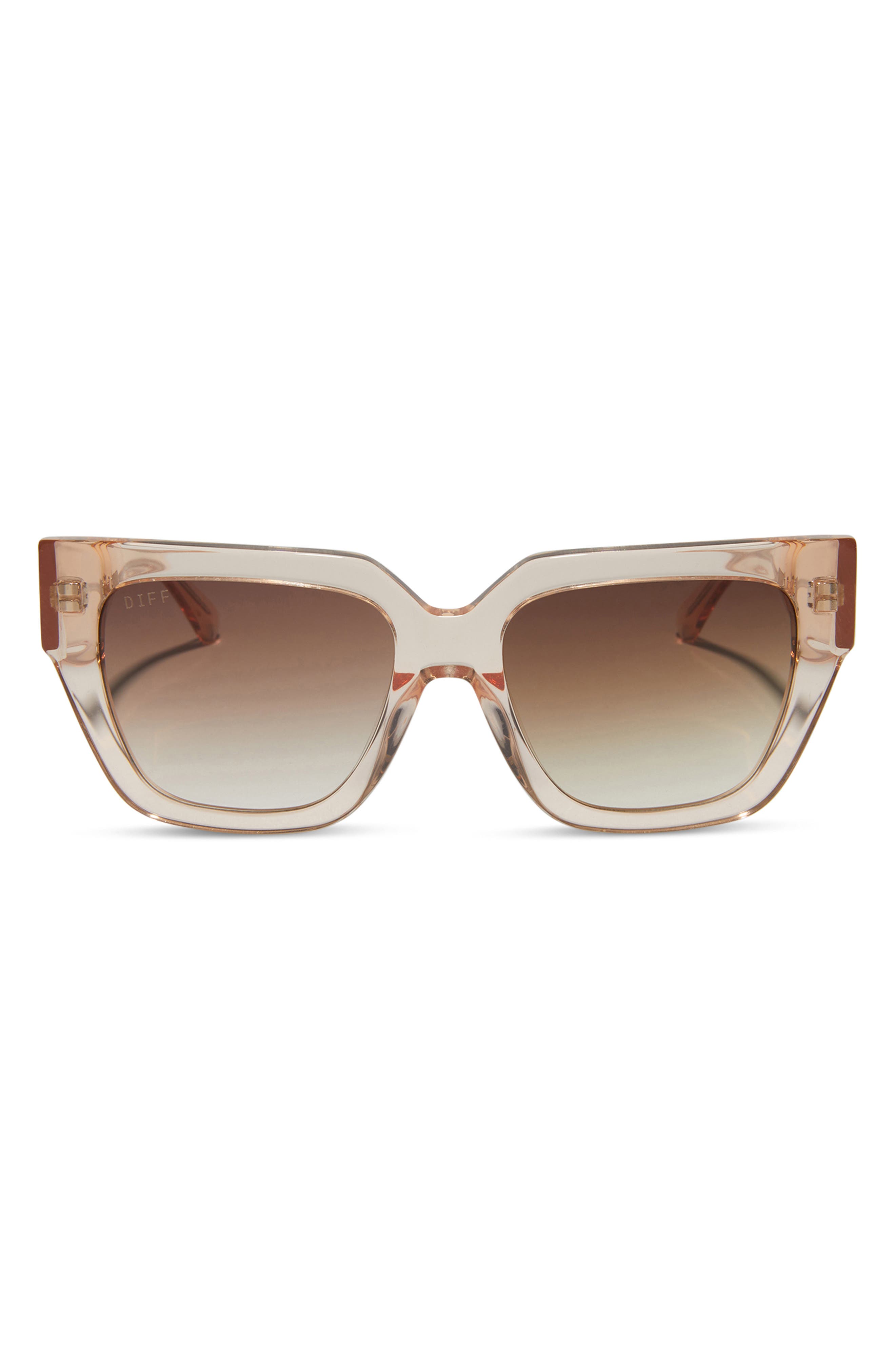DIFF Remi II 53mm Polarized Square Sunglasses Diff Remi Ii 53mm Polarized Square Sunglasses In Guava/Brown  main image 3