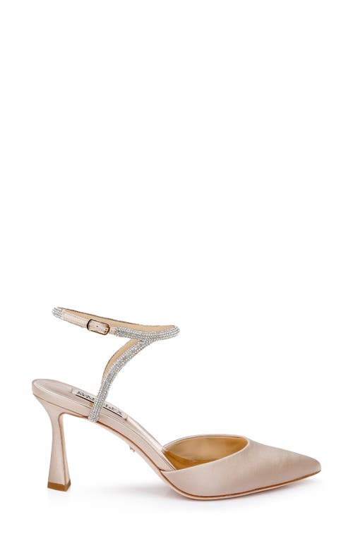 Shop Badgley Mischka Collection Kamilah Ankle Strap Pump In Latte Satin