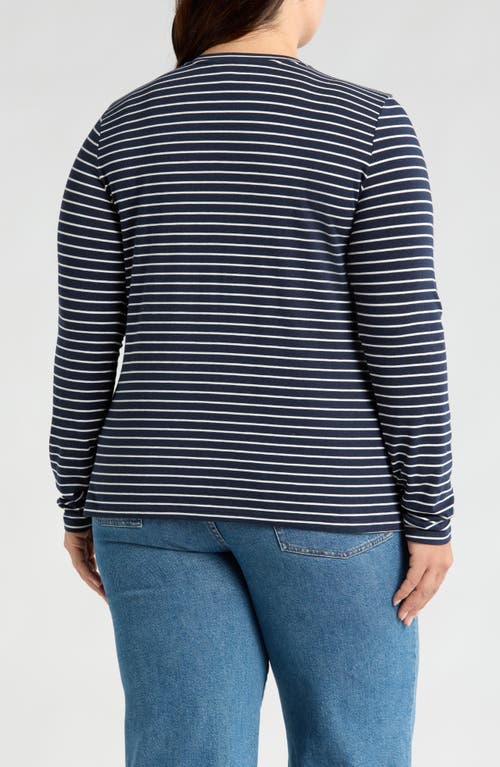 Shop Caslonr Caslon(r) Stripe Crewneck Top In Navy- Ivory Carlotta Stripe