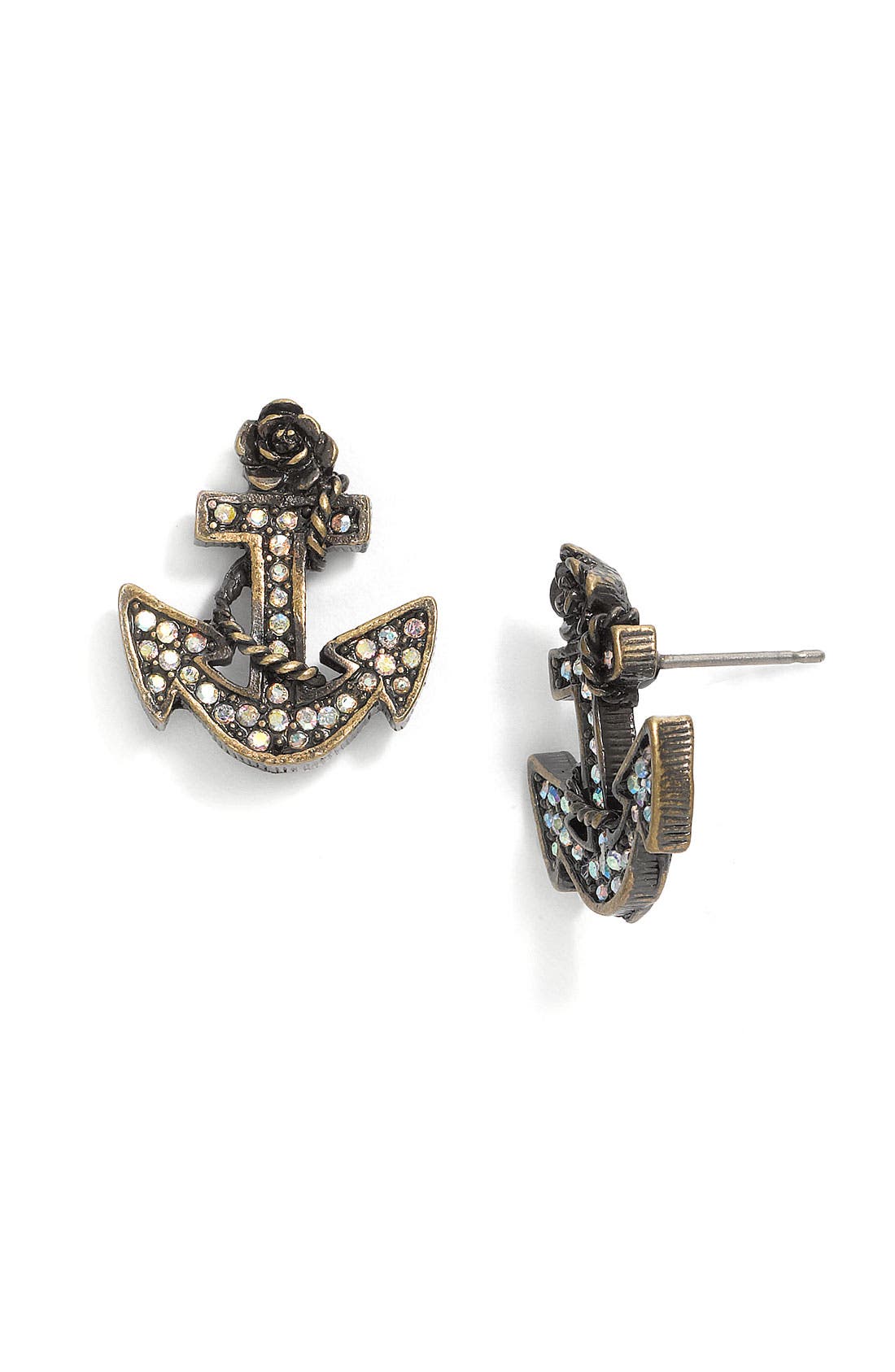betsey johnson anchor earrings