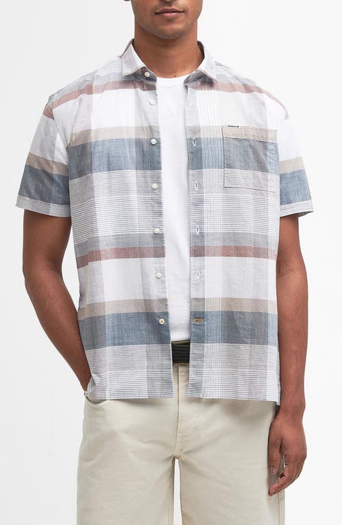 Barbour Hurlford Regular Fit Plaid Short Sleeve Button-up Shirt In White