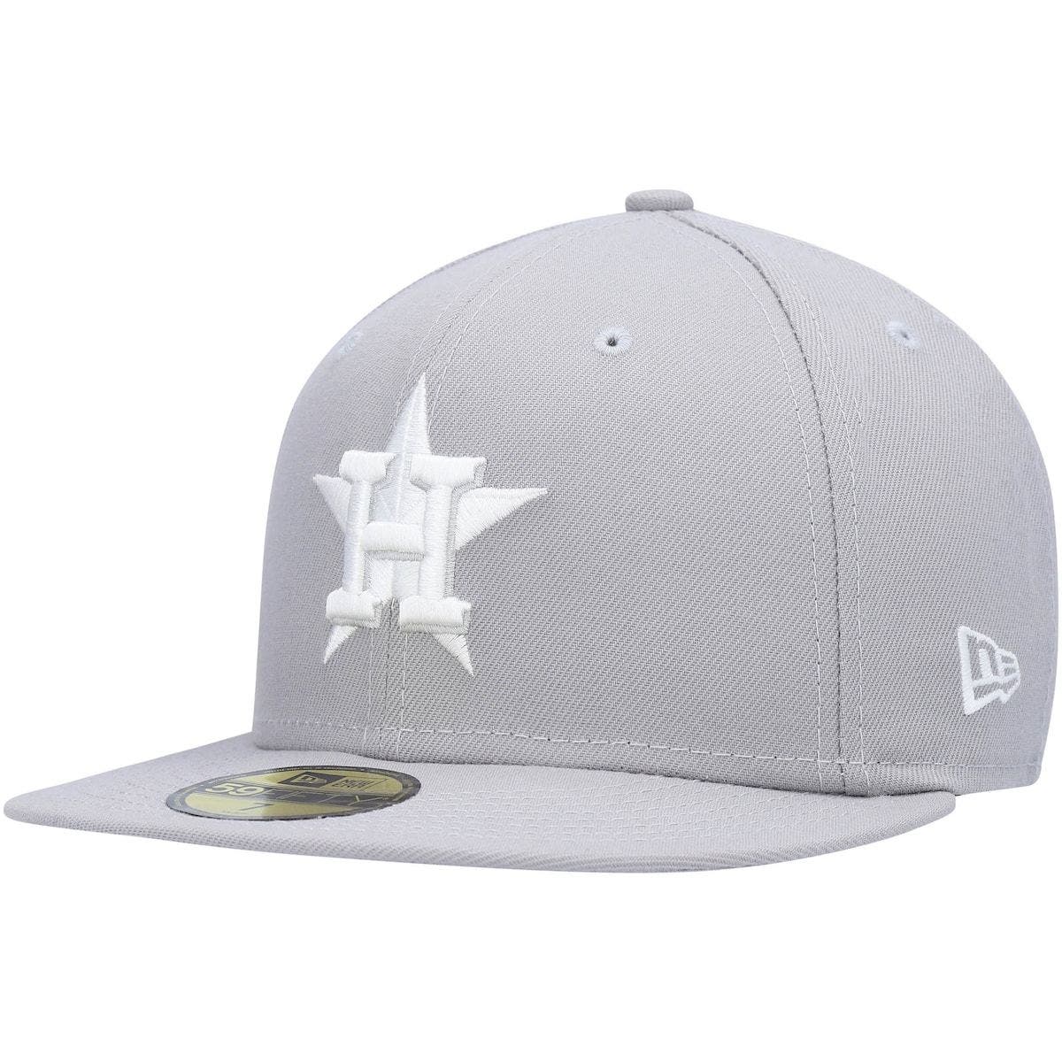 black and white houston astros fitted hat