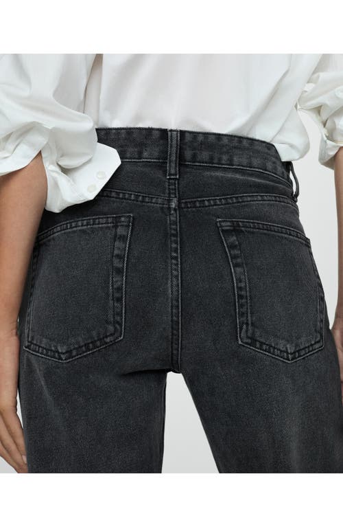 Mango Women's Mid-rise Straight Jeans In Black Denim