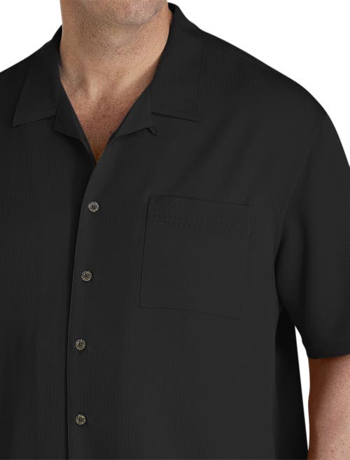 Shop Oak Hill By Dxl Solid Camp Shirt In Black