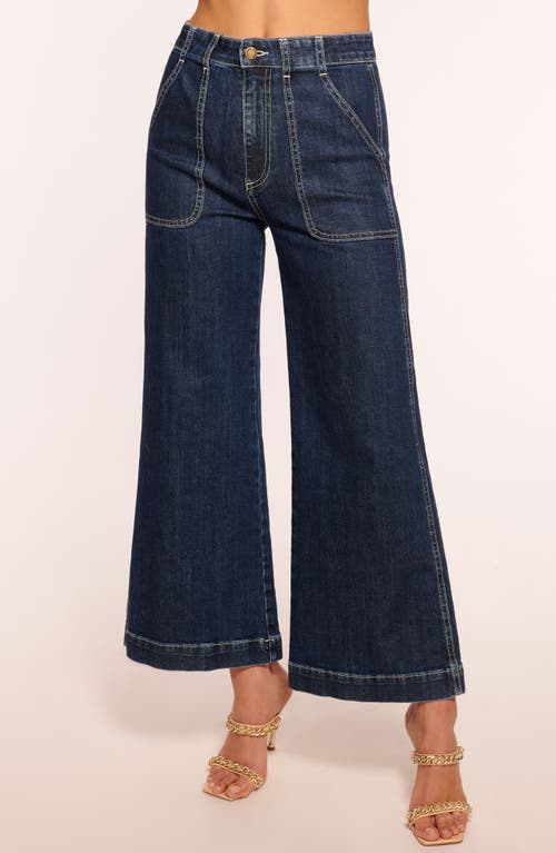 Shop Ramy Brook Theodora High Waist Wide Leg Ankle Jeans In Dark Wash