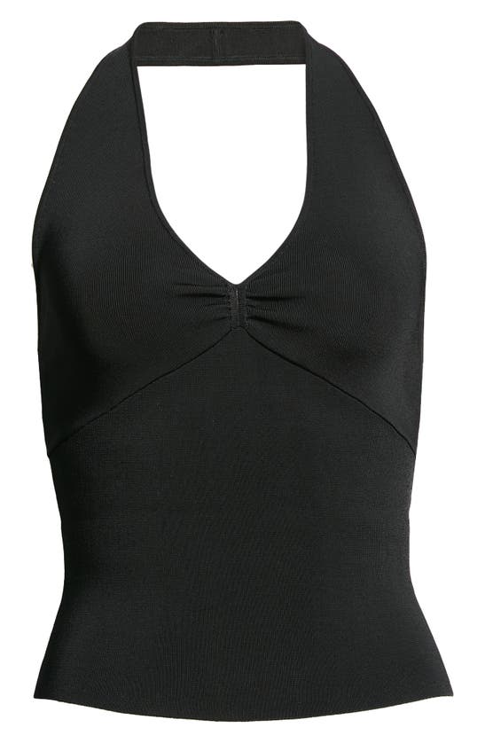 Alice And Olivia Saria Halter Neck Top In Black