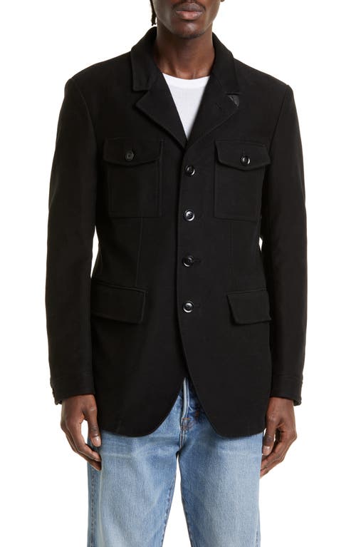 TOM FORD Cotton Moleskin Military Jacket in Black at Nordstrom, Size 44 Us