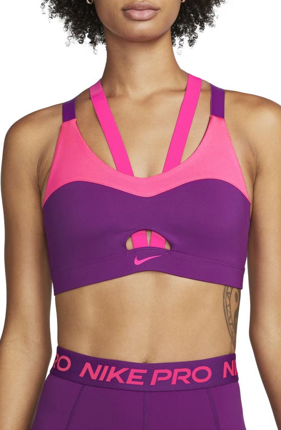 NIKE DRI-FIT INDY LIGHT-SUPPORT PADDED STRAPPY CUTOUT SPORTS BRA