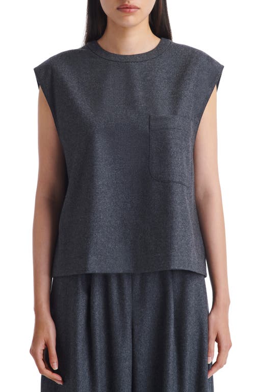 TWP Wool & Cashmere Blend Muscle T-Shirt in Charcoal 