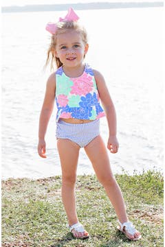 RuffleButts Petals Two-Piece Swimsuit & Headband Set (Toddler Girls ...