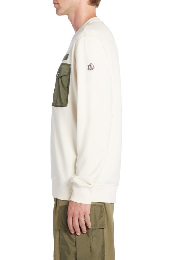 Shop Moncler Contrast Pocket Sweatshirt In White