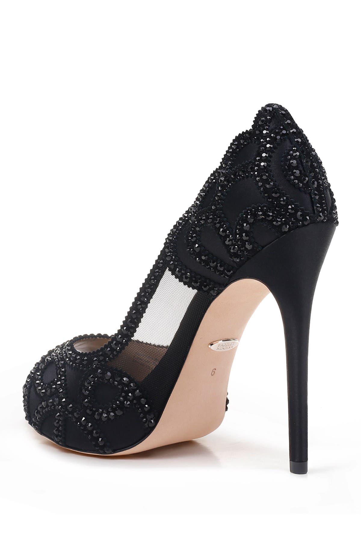 badgley mischka witney embellished peep toe pump