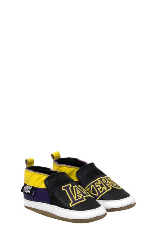 Robeez Los Angeles Lakers Crib Shoe in Black at Nordstrom, Size 18-24 Months