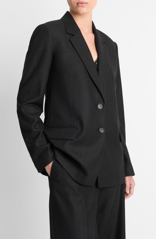 Shop Vince Brushed Flannel Blazer In Sea Onyx