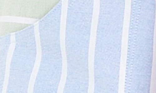 English Factory Sports Club Colorblock Stripe Cotton Blend Skort In Blue Multi
