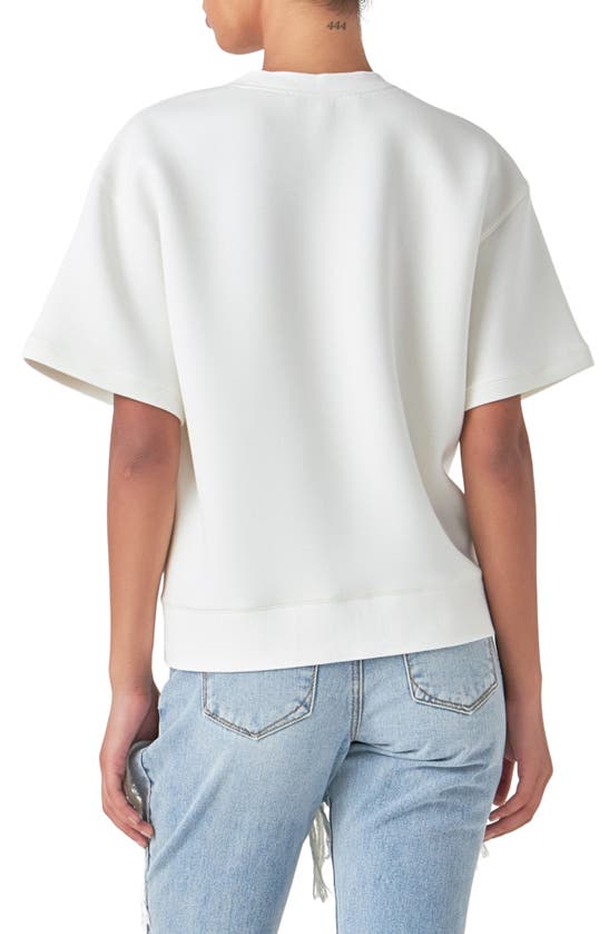 Shop Grey Lab Scuba Short Sleeve Sweatshirt In Off White