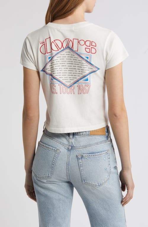 Shop Daydreamer The Doors Light My Fire Cotton Crop Cotton Graphic T-shirt In Vintage White